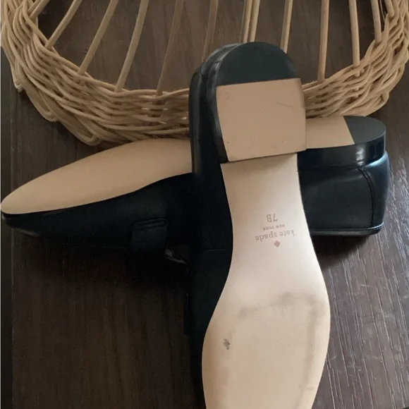 Kate Spade Black and Animal Print Flats - Picture 2 of 4